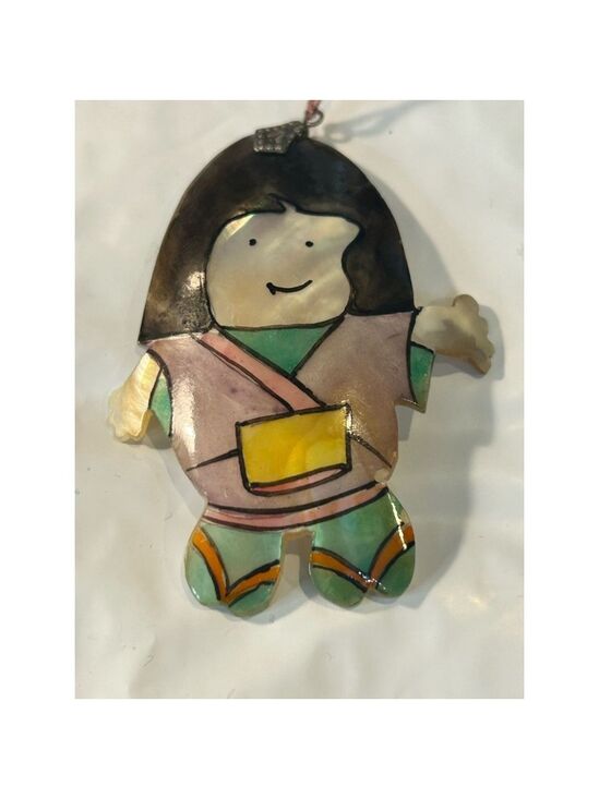 Unbranded Other - Unique Japanese girl painted shell Pendant Multi-color